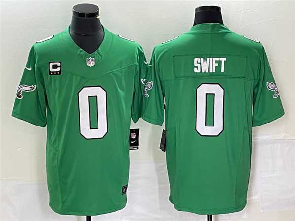 Men%27s Philadelphia Eagles #0 Swift Green 2023 F.U.S.E. With C Patch Vapor Untouchable Stitched Jersey->new orleans saints->NFL Jersey